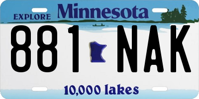 MN license plate 881NAK
