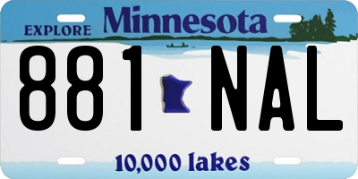 MN license plate 881NAL