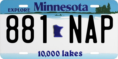 MN license plate 881NAP