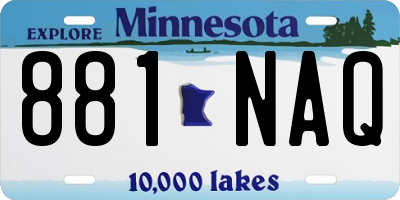 MN license plate 881NAQ