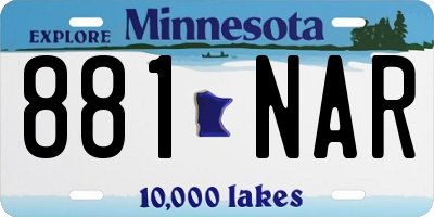 MN license plate 881NAR