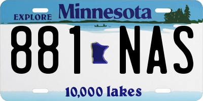 MN license plate 881NAS