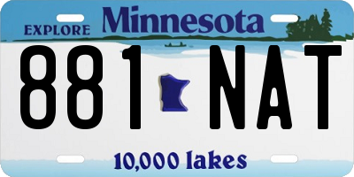 MN license plate 881NAT