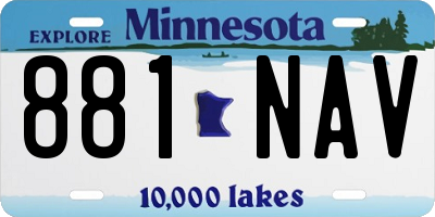 MN license plate 881NAV