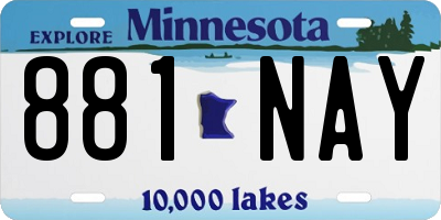 MN license plate 881NAY