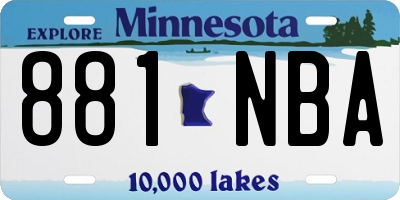 MN license plate 881NBA