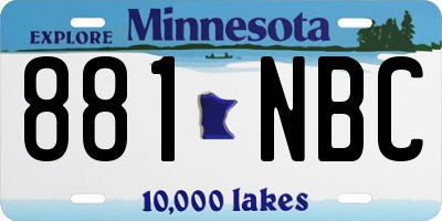 MN license plate 881NBC