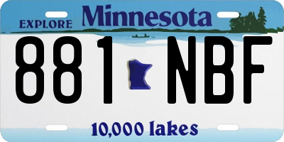 MN license plate 881NBF
