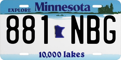 MN license plate 881NBG