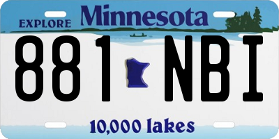 MN license plate 881NBI