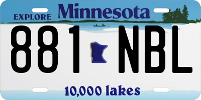 MN license plate 881NBL