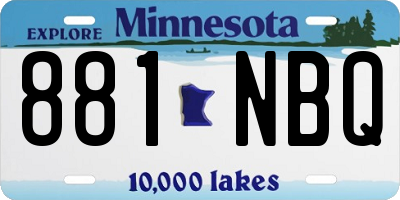 MN license plate 881NBQ