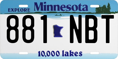 MN license plate 881NBT