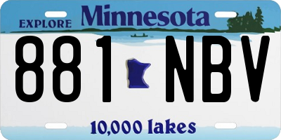 MN license plate 881NBV
