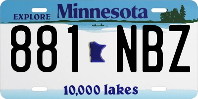 MN license plate 881NBZ