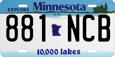 MN license plate 881NCB