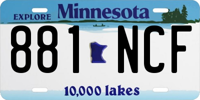 MN license plate 881NCF