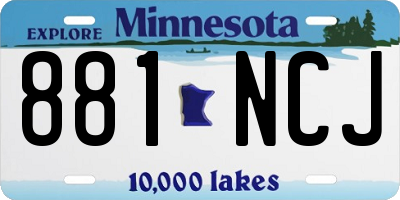 MN license plate 881NCJ