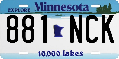 MN license plate 881NCK