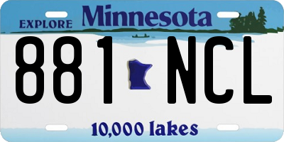 MN license plate 881NCL