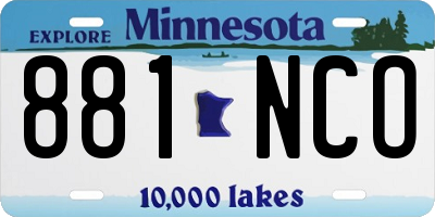 MN license plate 881NCO
