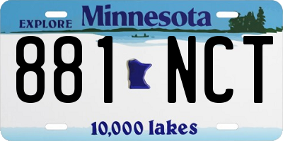 MN license plate 881NCT