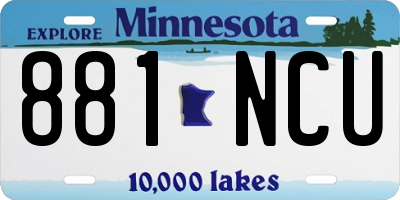 MN license plate 881NCU
