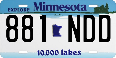 MN license plate 881NDD