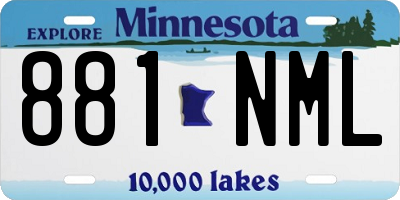 MN license plate 881NML