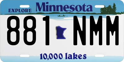MN license plate 881NMM