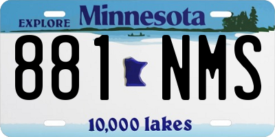 MN license plate 881NMS