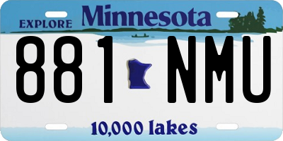 MN license plate 881NMU