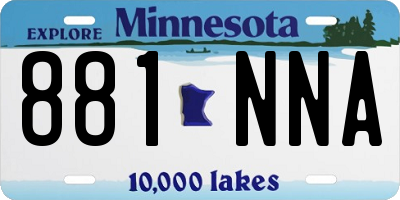 MN license plate 881NNA