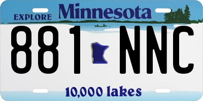 MN license plate 881NNC