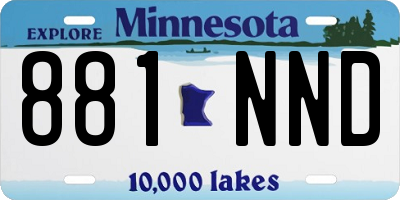 MN license plate 881NND