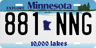 MN license plate 881NNG