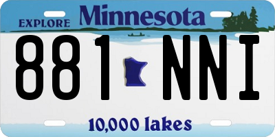 MN license plate 881NNI