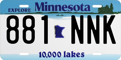 MN license plate 881NNK