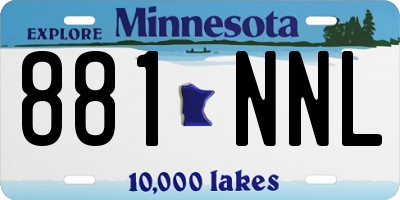 MN license plate 881NNL