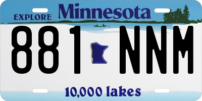 MN license plate 881NNM