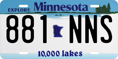 MN license plate 881NNS