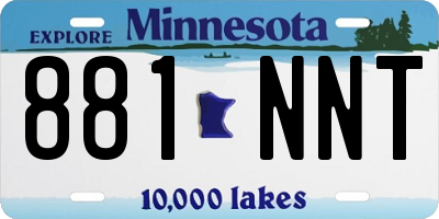 MN license plate 881NNT