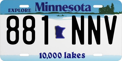 MN license plate 881NNV