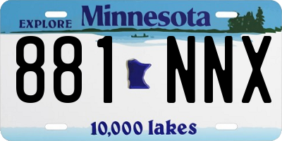 MN license plate 881NNX
