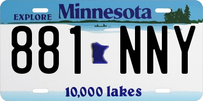MN license plate 881NNY