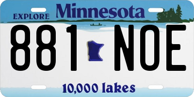 MN license plate 881NOE