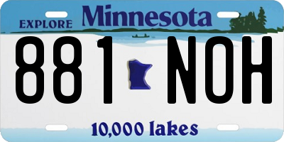 MN license plate 881NOH