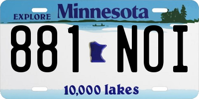 MN license plate 881NOI
