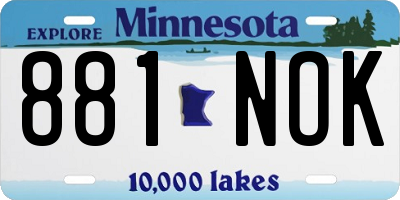 MN license plate 881NOK