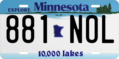 MN license plate 881NOL